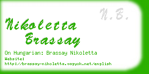 nikoletta brassay business card